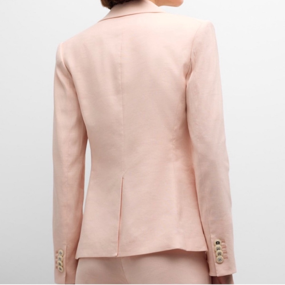 Veronica Beard Pink Linen Cutaway Dickey Jacket - Picture 4 of 9